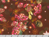 Festive Beauty - Holiday Pine Leaf Berries Crimson from Robert Kaufman Fabrics