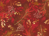 Festive Beauty - Leaves Sprigs Crimson from Robert Kaufman Fabrics