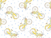 Periwinkle Spring - Bicycles Yellow by Jason Yenter from In The Beginning Fabric
