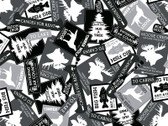 Great Outdoors - Cabin Signs Black White from Kanvas Studio Fabric