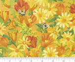 Wild Blossoms - Daisies and Poppies Florals Bees 48731 17 Orange from Moda Fabrics