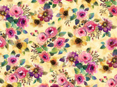 Floral Fancy - Delicate Floral Multi Yellow from Michael Miller Fabric