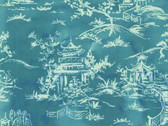 Orient Express - Garden Toile Aqua from Michael Miller Fabric