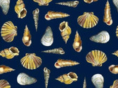 World Traveler Ocean Sounds - Seashells Navy from Michael Miller Fabric