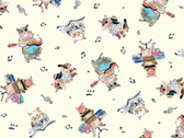 Musical Cats - Tossed Cats Cream from Michael Miller Fabric
