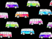 Feeling Groovy - Magic Bus Black from Michael Miller Fabric