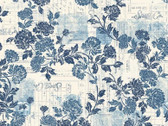 Blue Jean Baby - Blue Romance Floral Words Cream from Michael Miller Fabric