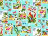 Greetings From - Picture Postcards Blue from Michael Miller Fabric