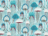 Fanciful Sea Life - Jolly Jellyfish Aqua from Michael Miller Fabric