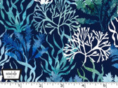 Fanciful Sea Life - Twirling Seaweed Navy from Michael Miller Fabric