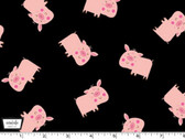 Animal Alphabet - Mini Pig Black from Michael Miller Fabric