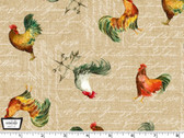 County Fair - Rustic Roosters Khaki from Michael Miller Fabric