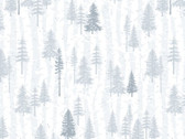 Scandinavian Winter - Boreal Forest Lt Grey from Clothworks Fabric