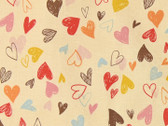 Color of Character - Hearts Beige from Kokka Fabric