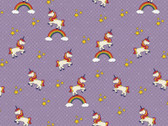 A Royale Fairytale - Unicorn On Rainbow Purple from Paintbrush Studio Fabrics