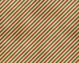 Christmas Cats - Stripe Beige Red Green by Jason Yenter from In The Beginning Fabric