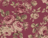 Ruru Bouquet Classic Library 3 - Rose Toss Soft Red from Quilt Gate Fabric