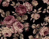 CRuru Bouquet Classic Library 3 - Rose Toss Dark from Quilt Gate Fabric