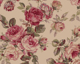 Ruru Bouquet Classic Library 3 - Rose Toss Natural from Quilt Gate Fabric