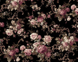 Ruru Bouquet Classic Library 3 - Floral Bouquet Toss Black from Quilt Gate Fabric
