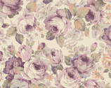 Ruru Bouquet Classic Library 3 - Packed Bunch Roses Lavender Purple from Quilt Gate Fabric