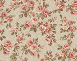 Ruru Bouquet Classic Library 3 - Rose Vine Tan from Quilt Gate Fabric