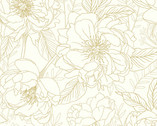 Moonlit Garden - Sketchy Blooms Golden by Patty Sloniger from Andover Fabrics