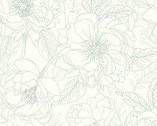 Moonlit Garden - Sketchy Blooms Silvery by Patty Sloniger from Andover Fabrics