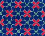 Folk Modern - Flower Blue by Ellen Luckett Baker from Kokka Fabrics