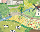 Village Life - Scenic Multi from Makower UK  Fabric