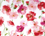 Flownny LAWN - Floral Poppy White from Kokka Fabric
