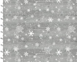 Dreaming of a Farmhouse Christmas - Rustic Snowflakes Gray from 3 Wishes Fabric
