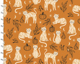 Too Cute to Spook - Cutsie Cats Orange from 3 Wishes Fabric