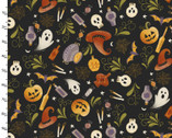 Too Cute to Spook - Spooky and Sweet Black from 3 Wishes Fabric