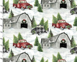 Dreaming of a Farmhouse Christmas - Christmas Farm Gray from 3 Wishes Fabric