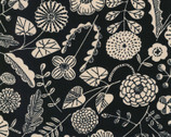 Linnea OXFORD - Botanical Black from Kokka Fabric