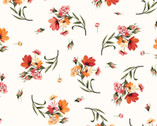 Harvest Rose FLANNEL - Tossed Florals Cream from Maywood Studio Fabric