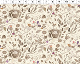 Autumnity - Forest Fruits Nest Egg Lt Cream by Esther Fallon Lau from Clothworks Fabric