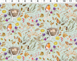 Autumnity - Forest Fruits Nest Egg Lt Teal by Esther Fallon Lau from Clothworks Fabric