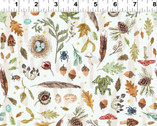 Autumnity - Nature Trail White by Esther Fallon Lau from Clothworks Fabric