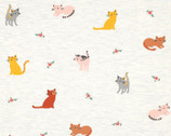 Melange Cats JERSEY Ecru 58 Inch from Verhees Fabric