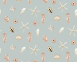 Shells CANVAS Lt Blue 53 Inch from Verhees Fabric