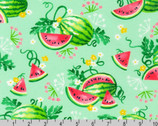 Sweetness - Watermelon Vines Mint Green from Robert Kaufman Fabrics