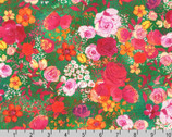Joyful Meadows - Mixed Florals Grass by Lauren Wan from Robert Kaufman Fabrics