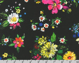 Joyful Meadows - Floral Toss Black by Lauren Wan from Robert Kaufman Fabrics