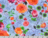 Joyful Meadows - Floral Leaf Outline Periwinkle by Lauren Wan from Robert Kaufman Fabrics