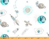 Space Explorer - Space Scene Cloud White by Whistler Studios from Windham Fabrics