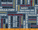 American Muscle - Garage Lingo Blue by Rosemarie Lavin from Windham Fabrics