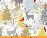 Frosted Forest - Forest Gathering White by Whistler Studios from Windham Fabrics