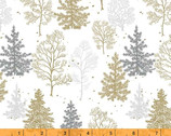 Frosted Forest - Trees in Snowfall White by Whistler Studios from Windham Fabrics